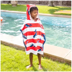 Swim Essentials Strandponcho Walvissenprint Rood/Wit