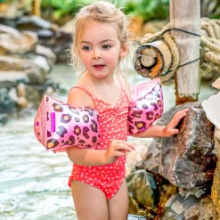 Swim Essentials Zwembandjes Panterprint Rose Goud, 2-6 jaar