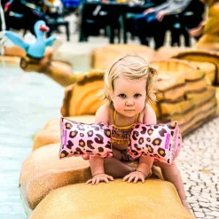 Swim Essentials Zwembandjes Panterprint Rose Goud, 2-6 jaar