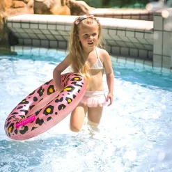 Swim Essentials Zwemring Panterprint Rose Goud, 70cm