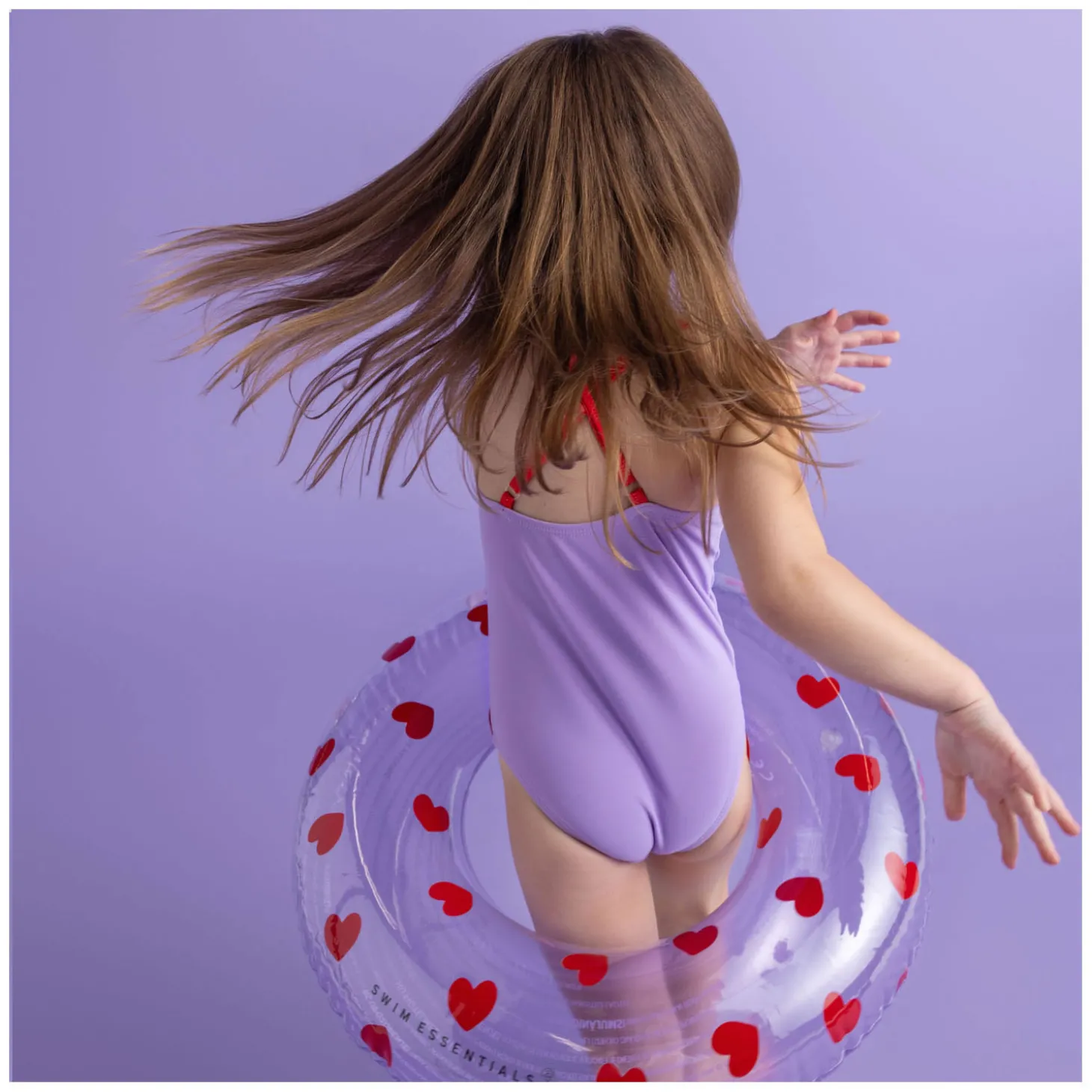 Swim Essentials Zwemring Lila Hartjes, 55cm