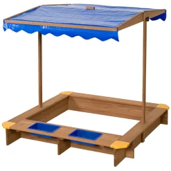 Swingking Houten Zandbak met Waterbakken en Afdekzeil