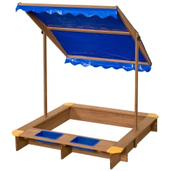 Swingking Houten Zandbak met Waterbakken en Afdekzeil