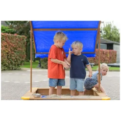 Swingking Houten Zandbak met Waterbakken en Afdekzeil