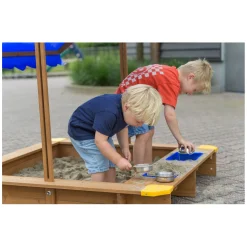 Swingking Houten Zandbak met Waterbakken en Afdekzeil