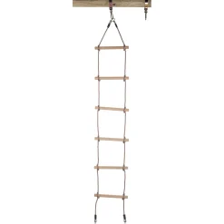Swingking Touwladder met oogringen en 6 Houten Treden