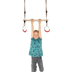 Swingking Trapeze Hout met Ringen, 58cm