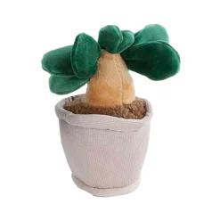 Take Me Home Knuffel Plant Pluche - Lichtgrijze Pot Donkergroen Blad
