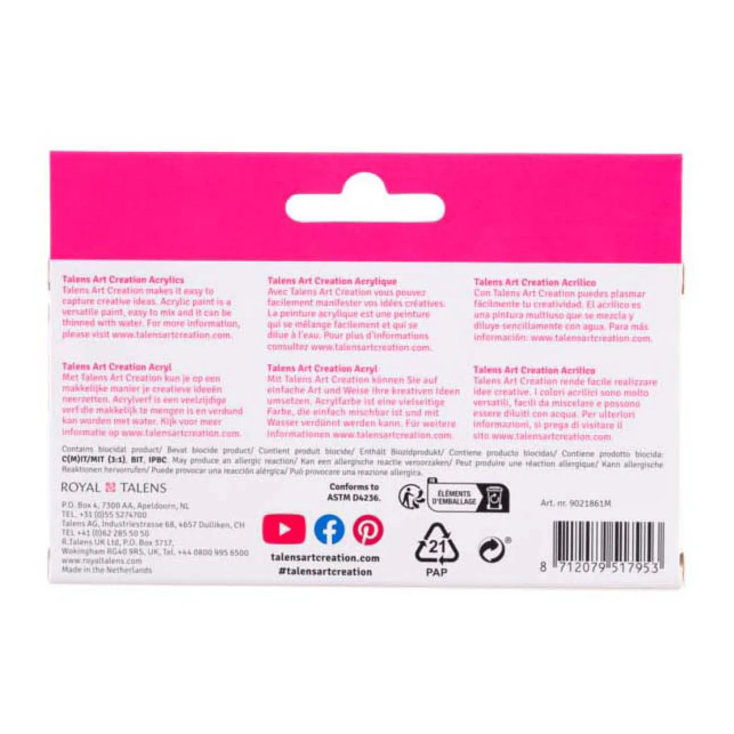 Talens Art Creation Acrylverf Set metallic, 6x12ml