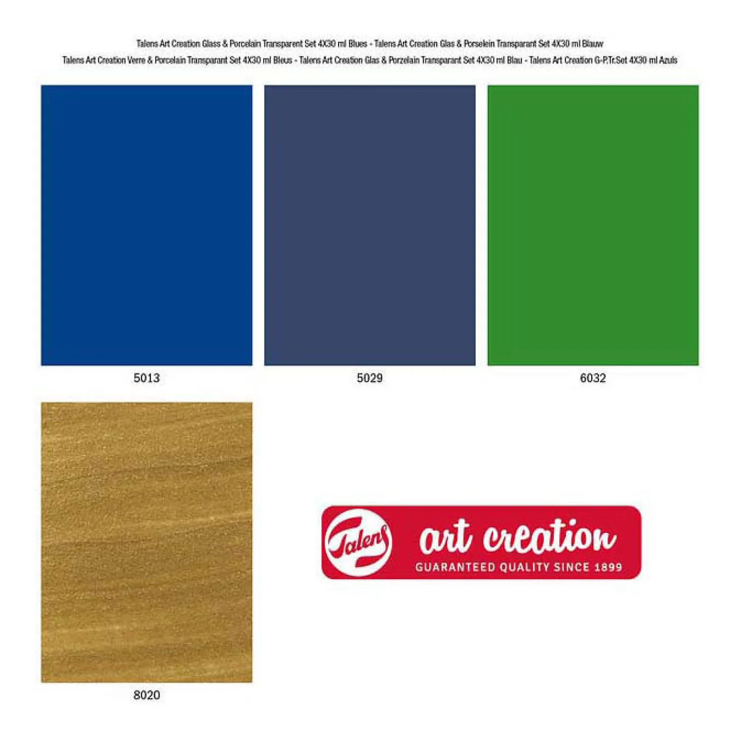 Talens Art Creation Glas & Porselein Transp. 4x30ml Blauw