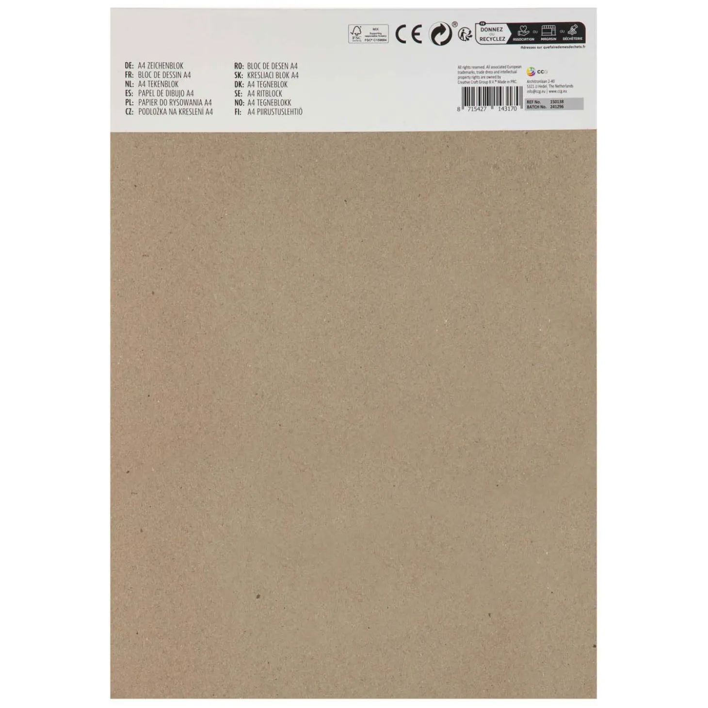 Tekenblok A4 Blanco, 60 Vellen