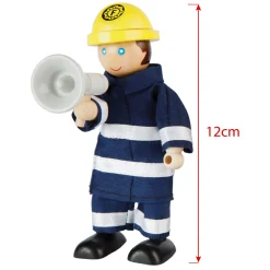 Tidlo Houten Poppenhuis Poppen Brandweermannen, 4st.