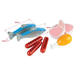 Tidlo Houten Speeleten Vlees en Vis in Kist, 8dlg.