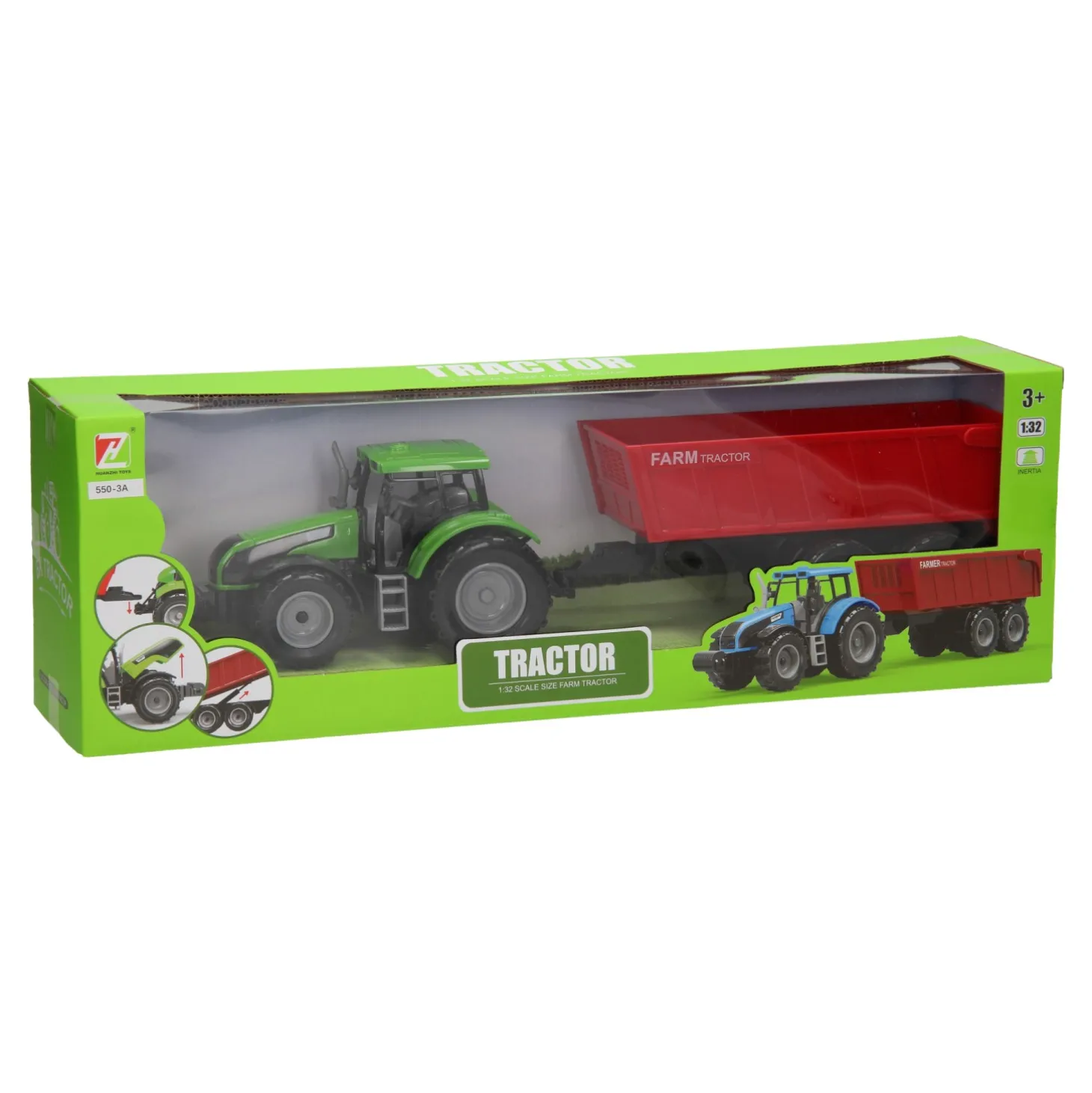 Tractor met Aanhanger 1:32