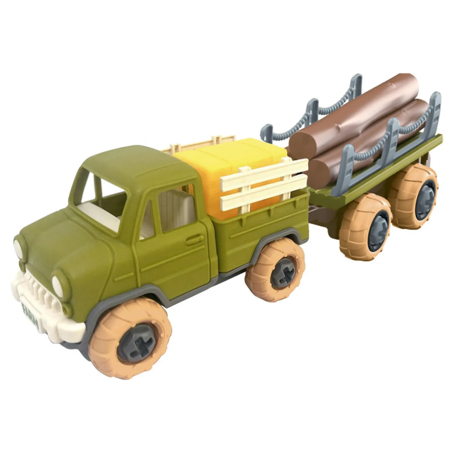 Tractor met Aanhanger Bruine Kar