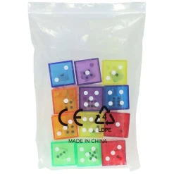 Transparante Dubbele Dobbelstenen 2in1 - 6st.