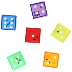 Transparante Dubbele Dobbelstenen 2in1 - 6st.