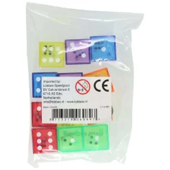 Transparante Dubbele Dobbelstenen 2in1 - 6st.