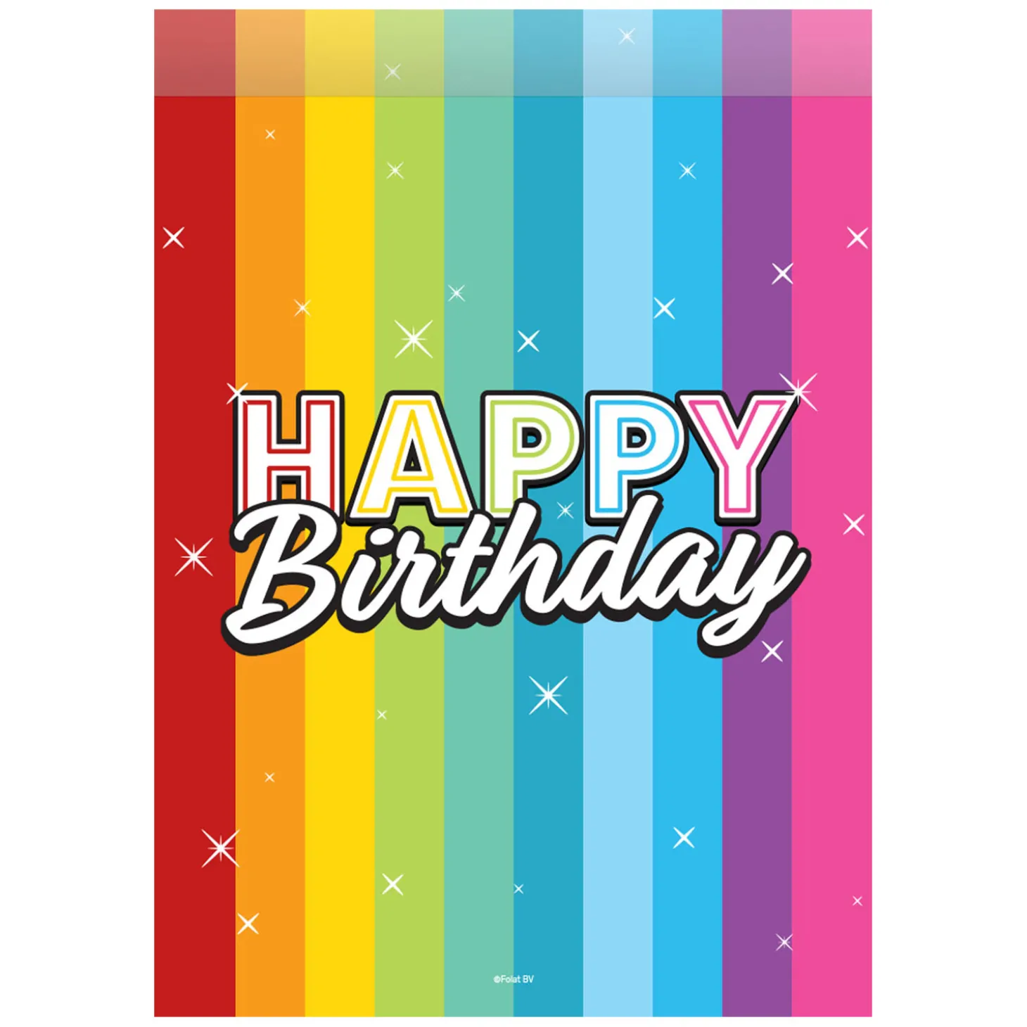 Uitdeelzakjes Happy Birthday, 8st.