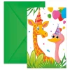 Uitnodigingen en Enveloppen FSC Jungle Ballonnen, 6st.