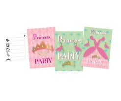 Uitnodigingen Princess Party, 6st.
