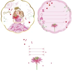 Uitnodigingen Prinses, 6st.