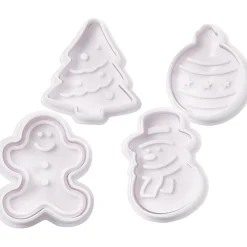 Uitsteekvormen met Stempel Kerst, 4st.