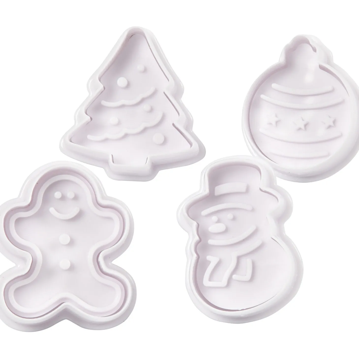 Uitsteekvormen met Stempel Kerst, 4st.