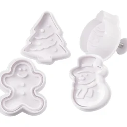 Uitsteekvormen met Stempel Kerst, 4st.