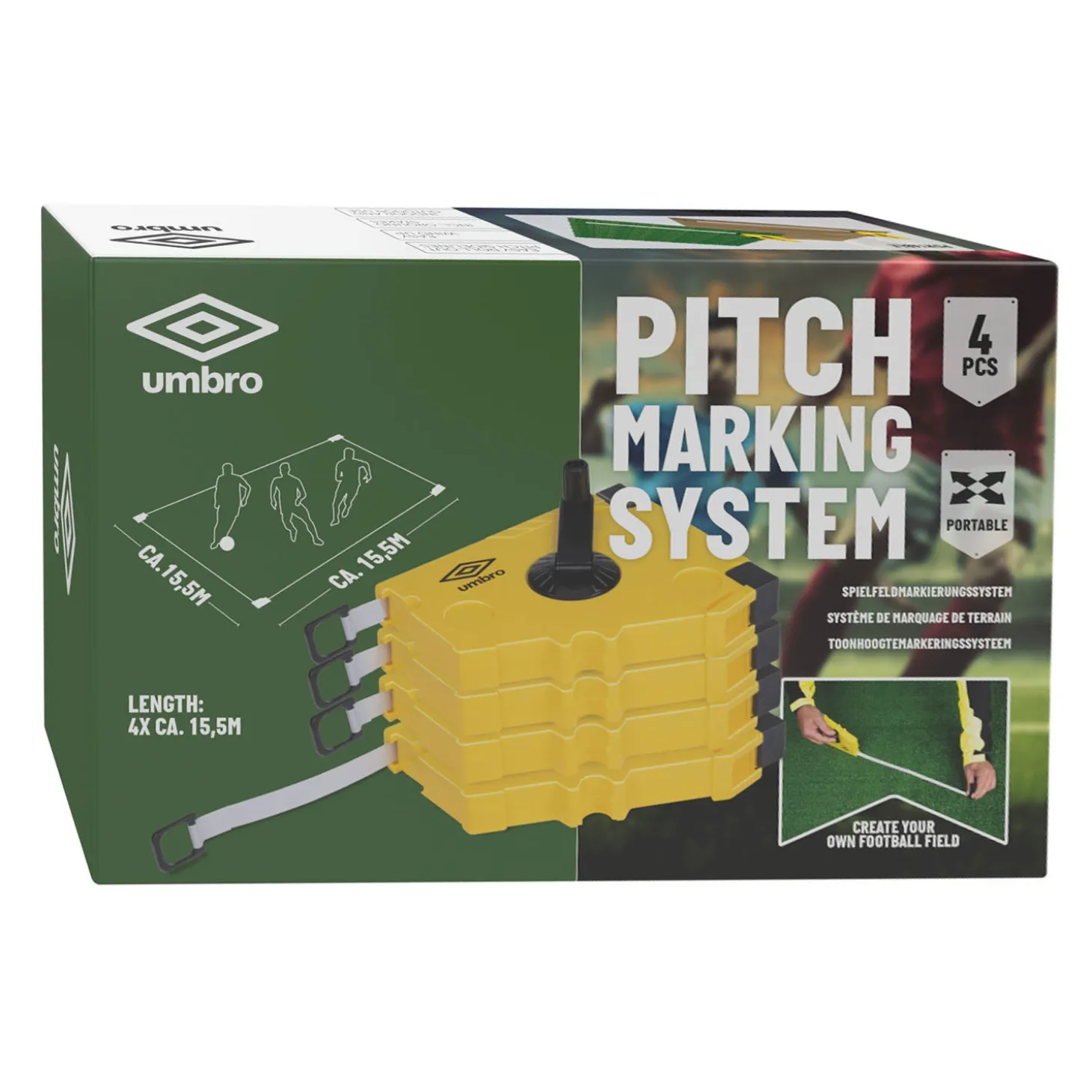 Umbro Mobiele Lijnmarkering Set, 4x15,5m