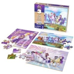 Unicorn Academy - Houten Puzzels in Houten Doos - 3x24 st.)