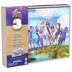 Unicorn Academy - Houten Puzzels in Houten Doos - 3x24 st.)