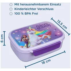 Unicorn Academy Lunchbox met Snackbakje