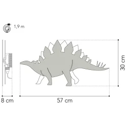 Van Tjalle en Jasper - Dino Wandlamp Stegosaurus - Hout