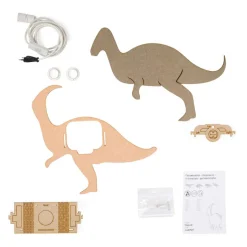 Van Tjalle en Jasper - Dino Wandlamp Parasaurolopus - Hout