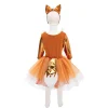 Verkleedjurk en Haarstuk Vos, 5-6 jaar