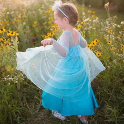 Verkleedjurk IJskoningin met Cape, 3-4 jaar