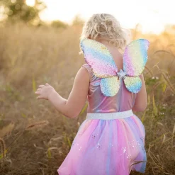 Verkleedset Regenboog Pailletten, 4-6 jaar