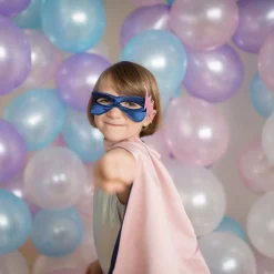 Verkleedset Super-Duper Heldin Roze/Marineblauw, 7-8 jaar