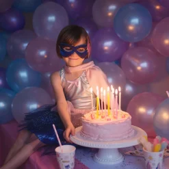 Verkleedset Super-Duper Heldin Roze/Marineblauw, 7-8 jaar