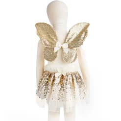 Verkleedset Vlinder Goud met Staf, 4-6 jaar