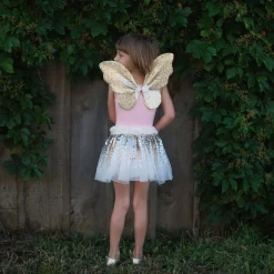 Verkleedset Vlinder Goud met Staf, 4-6 jaar