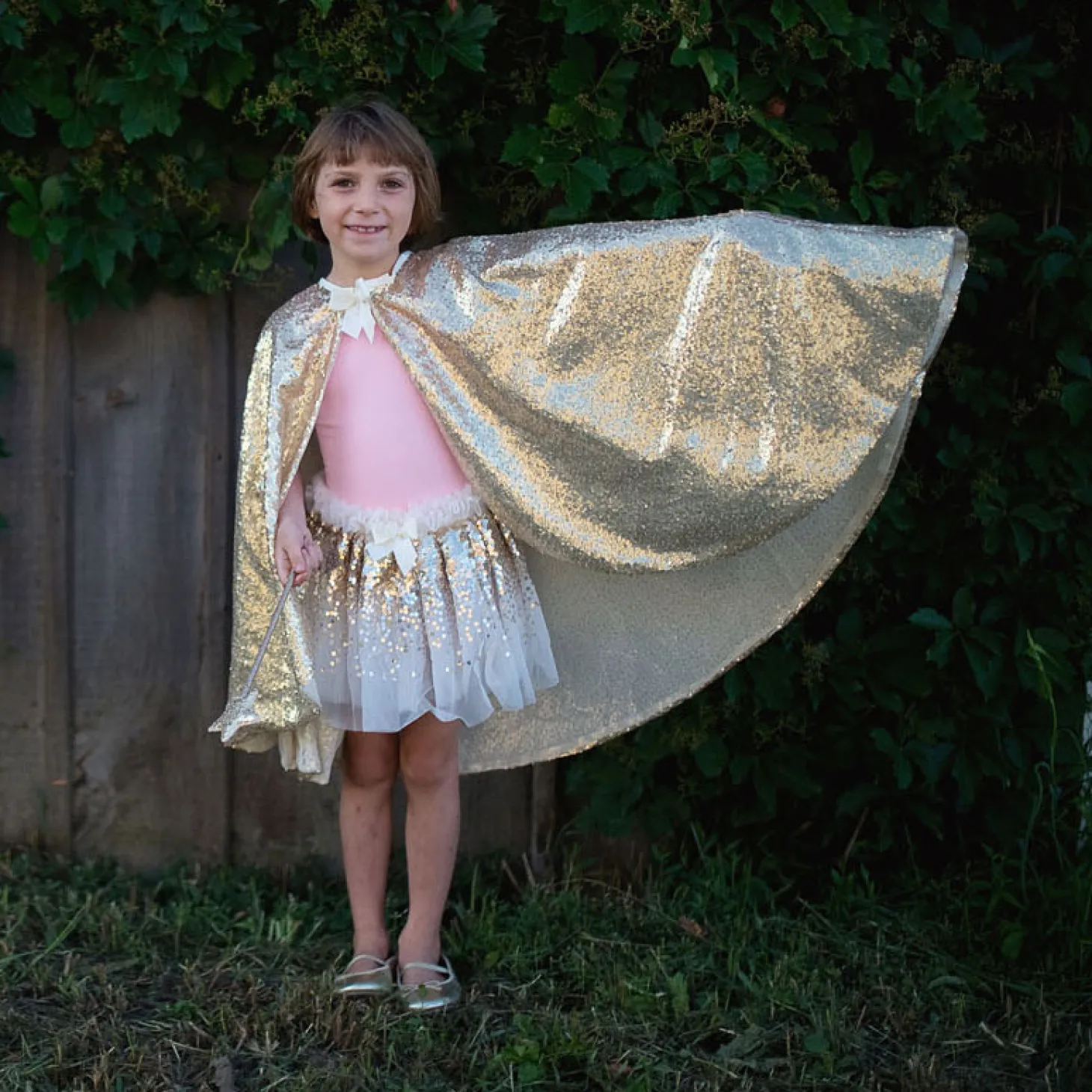 Verkleedset Vlinder Goud met Staf, 4-6 jaar