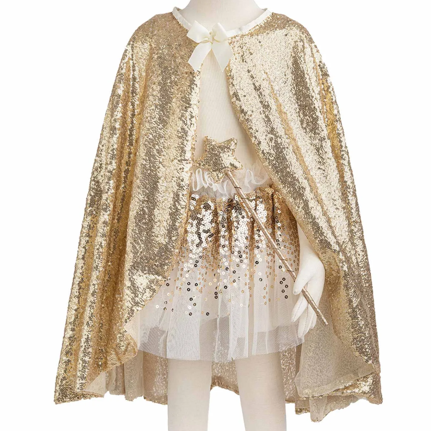 Verkleedset Vlinder Goud met Staf, 4-6 jaar