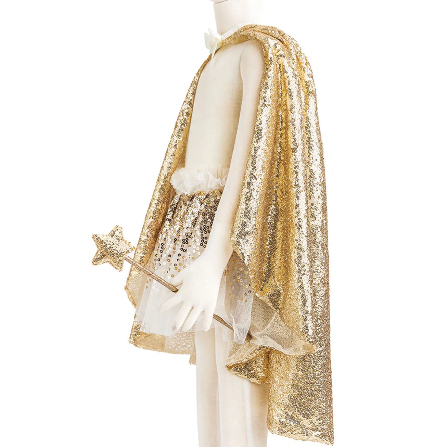 Verkleedset Vlinder Goud met Staf, 4-6 jaar