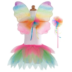 Verkleedset Vlinder Neon Regenboog, 4-6 jaar