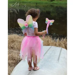 Verkleedset Vlinder Neon Regenboog, 4-6 jaar