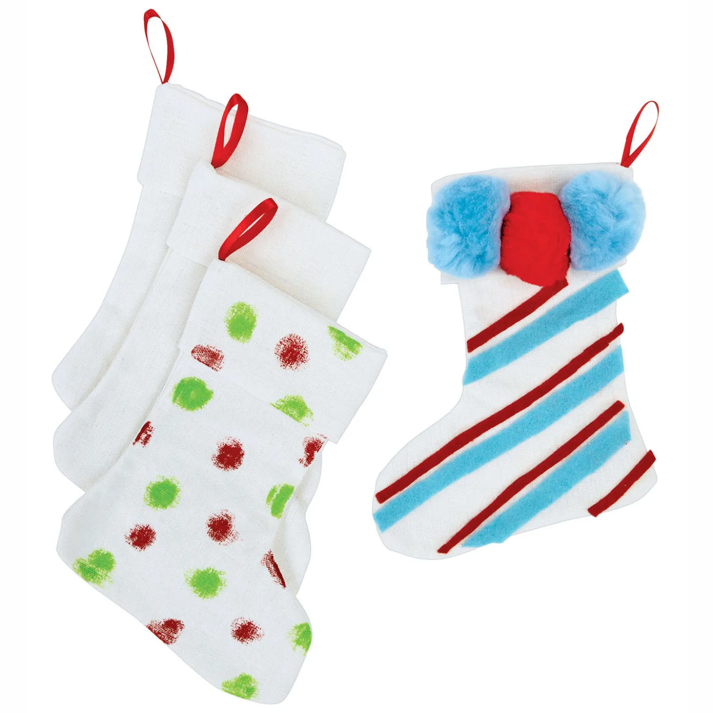 Versier je eigen Kerstsok, Set van 12