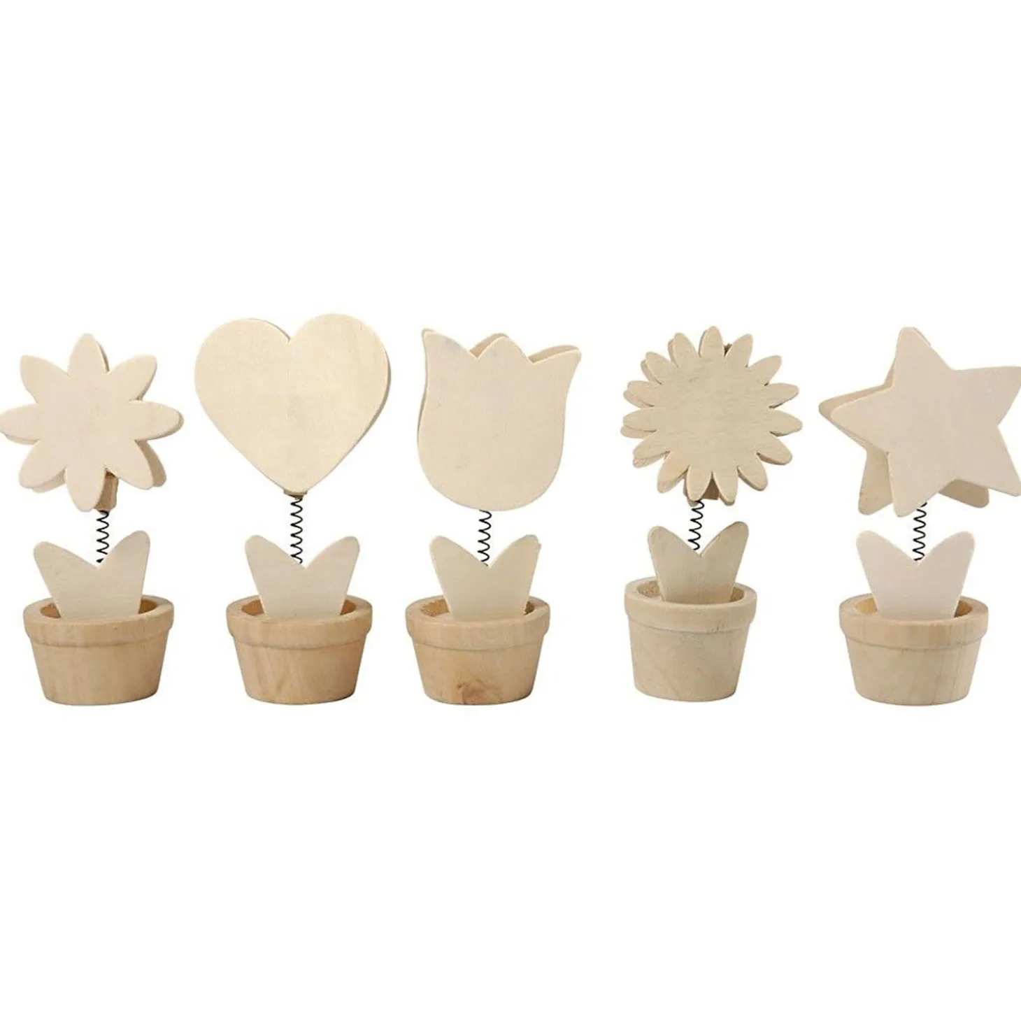 Versier je Houten Memoclip Bloem, 10st.