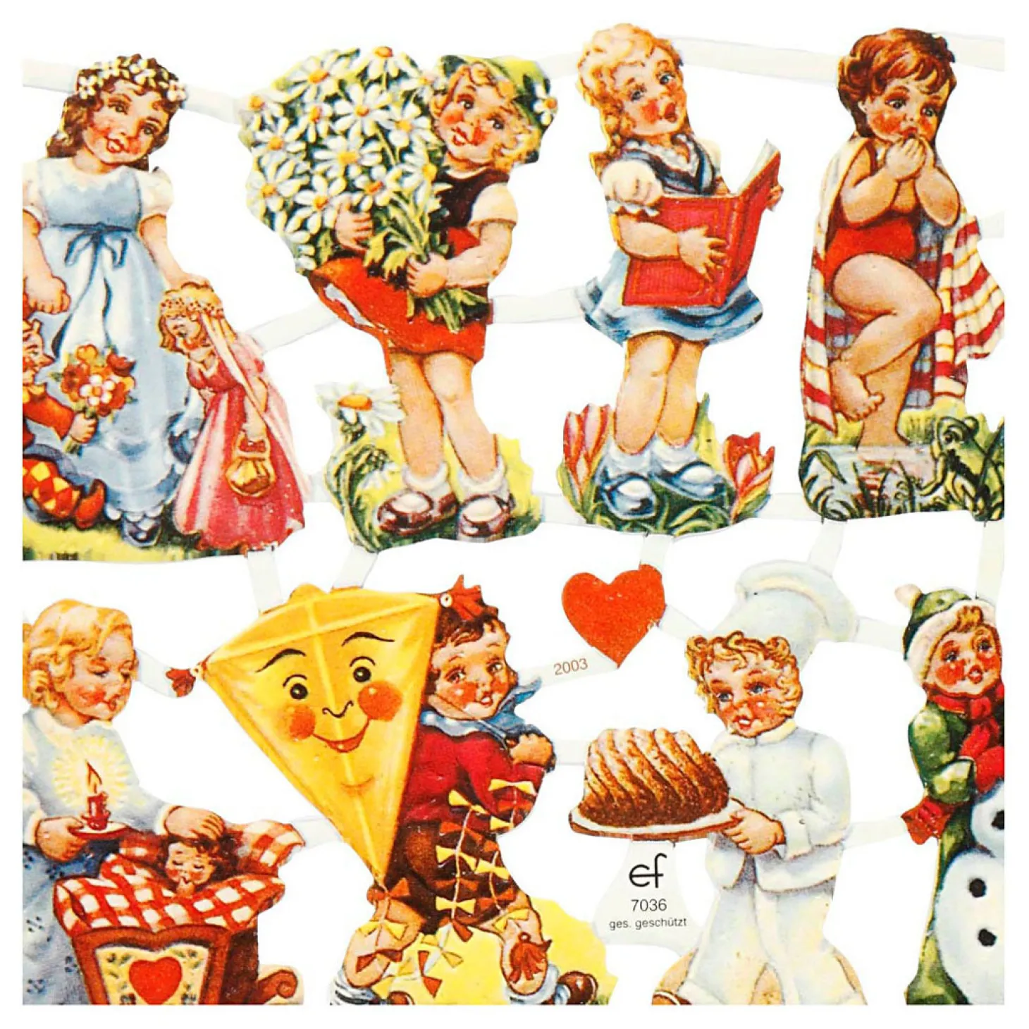 Vintage Plaatjes Nostalgische Kinderen, 2 Vellen